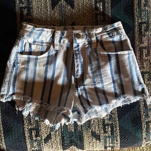 KanCan striped denim shorts